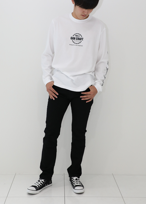 WIRE CIRCLE LONG SLEEVE T-Shirt (WHITE)