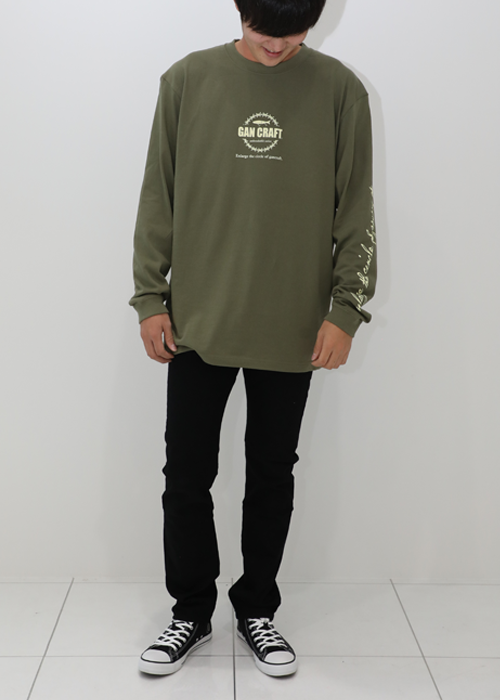 WIRE CIRCLE LONG SLEEVE T-Shirt (OLIVE)